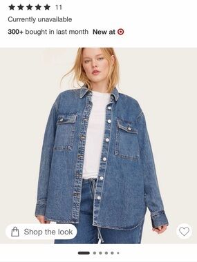 Classic Oversized Denim Shirt Jacket - Blue